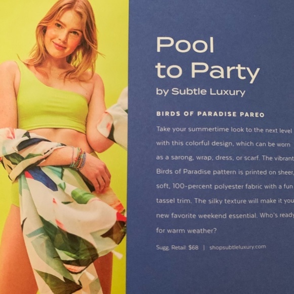 Subtle Luxury Birds of Paradise Pareo Sarong NWT - Picture 8 of 13